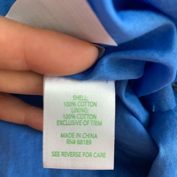 NWT Lilly Pulitzer blue shift dress with gold trim - Picture 7 of 8